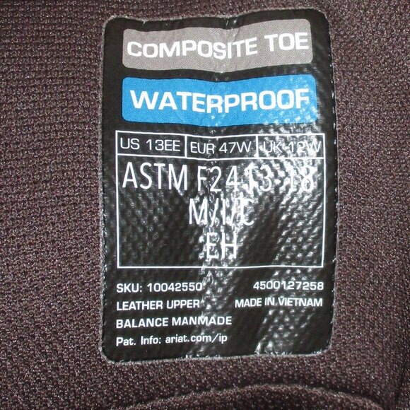 Ariat Men's Brown Work Big Rig Boots size 13EE - Picture 9 of 9